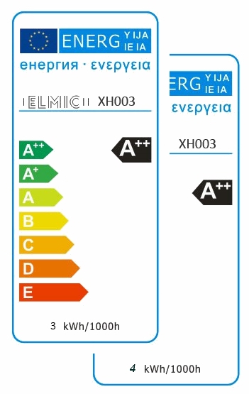 Etykieta energetyczna ELMIC żarówka świecowa ELMIC XH003