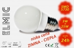 Bulb light LED SMD XH 6040 3W 230V E27 270deg. 3000K Warm White ELMIC CLASSIC