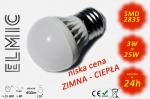 Bulb light LED SMD XH 6043 3W 230V E27 120deg. 3000K Warm White ELMIC CLASSIC