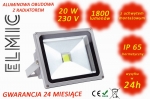 LED Floodlight COB XHF 20W 230V 120deg. 3500K Warm White ELMIC