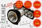 Spotlight LED COB XH 6625 3W 230V GU10 3000K Warm White 30deg. ELMIC - promotional packet 6 pcs +1 extension socket