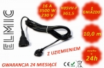 Przedłużacz elektryczny uniwersalny ogrodowy - 10 mb - WS OE 02 / 10 / 1.5 / K - ELMIC czarny H05VV-F